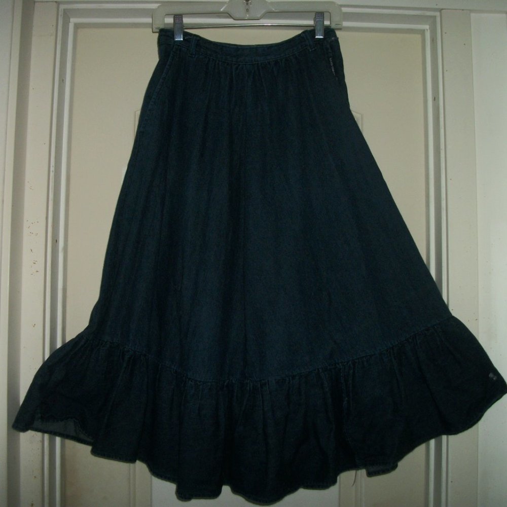 COASTAL COWGIRL COTTAGECORE VINT PRAIRIE JEAN SKIRT J 11/12